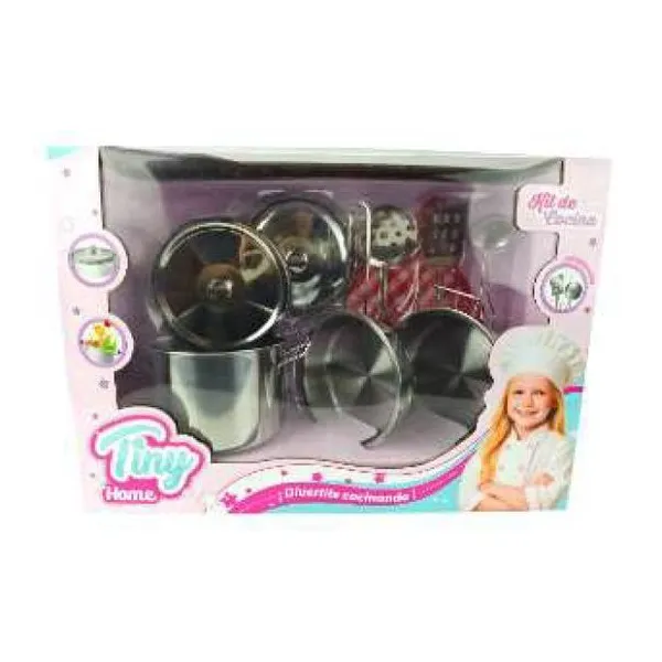 Set cocina Tiny home 9 piezas de acero con accesorios