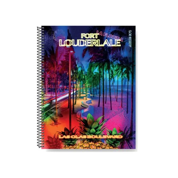 Cuaderno espiral a5 Arte 80´s t/semi rigida 80 hs.raya