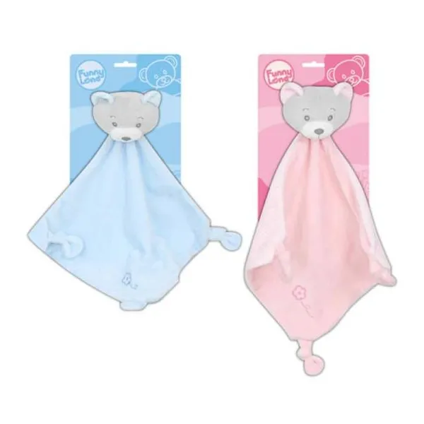 Manta de apego de plush oso rosa/celeste 6/72