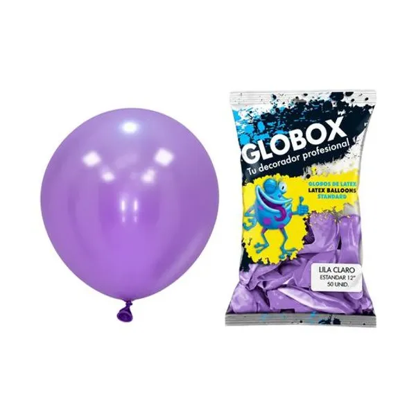 Globo 12" liso estandar lila claro bolsa x50 globox