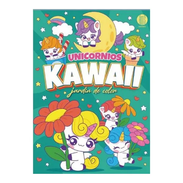 Unicornios kawaii jardín de color . 32 pag