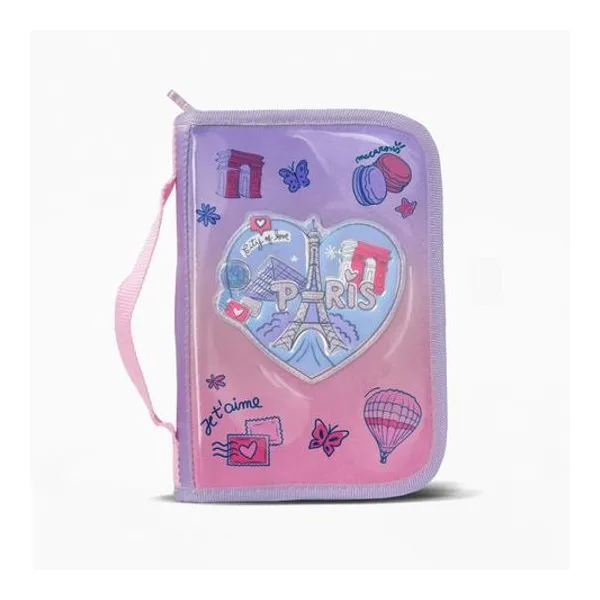 Cartuchera 1 piso desplegable i love 14x22 cm footy