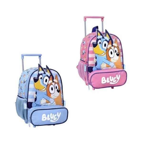 Mochila 12" con carro Bluey 3d face x unidad colores surtidos wabro