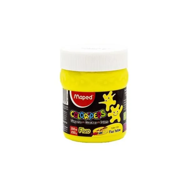 Témpera fluo amarillo 200 ml en pote Maped