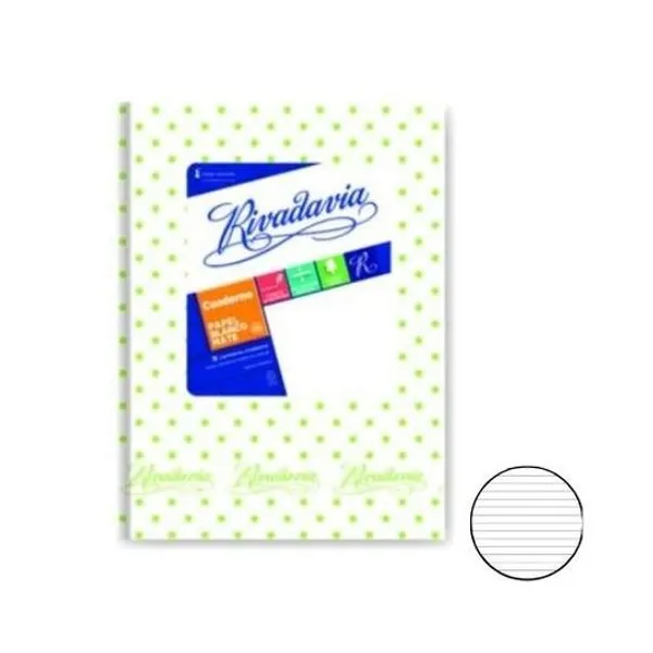 Cuaderno 16x21 rayado t/d lunar vm/bl 50h Rivadavia