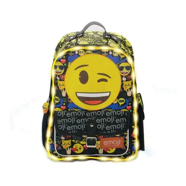 Mochila 16" espalda emoji con luz Cresko