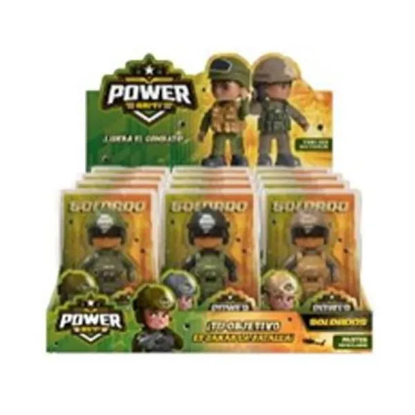 Mini muñecos militares con accesorios 12 pzas/display