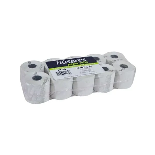 Rollo térmico 37mmx20 mts x10 unidades husares