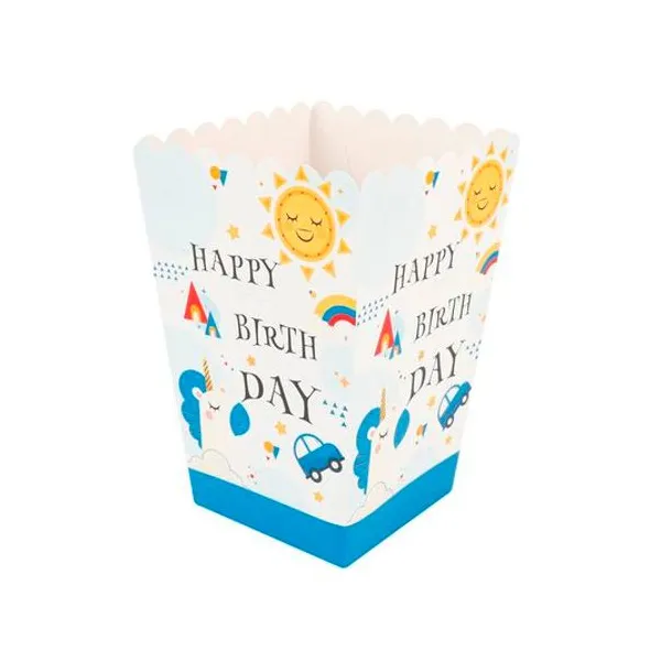 Pochoclera unicornio celeste 17x14 cm x10 unidades multicolor