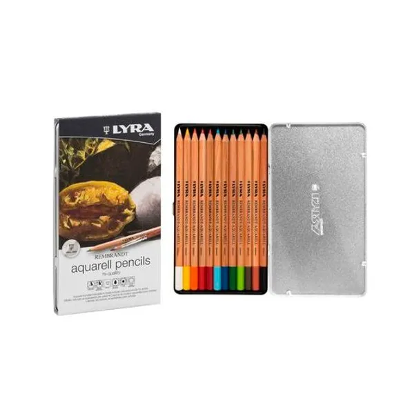 Lápiz de color largo acuarelable rembrandt caja x12 unidades lyra