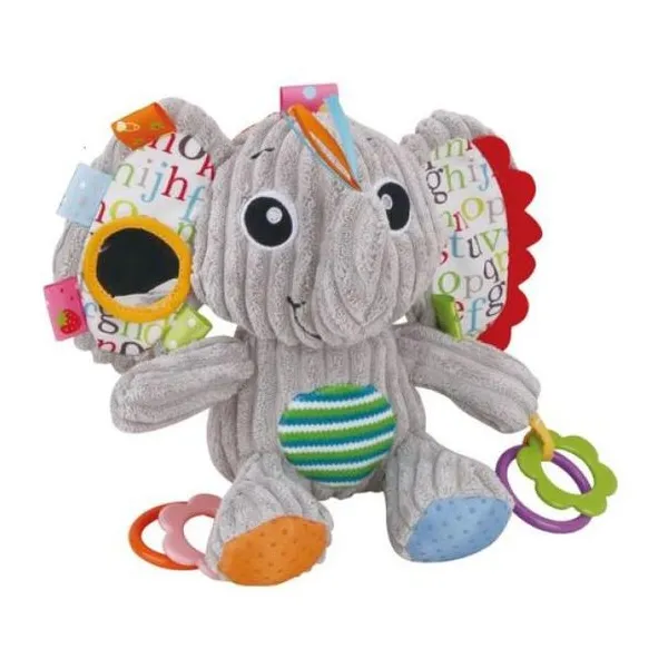 Muñeco de cuelgue con sonajero y patas que cruje.