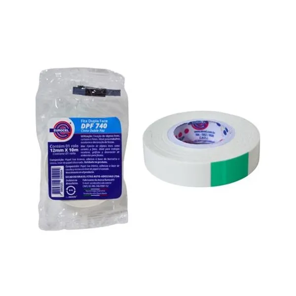 Cinta adhesiva doble faz 12mmx10 mts bolsa x unidad eurocel