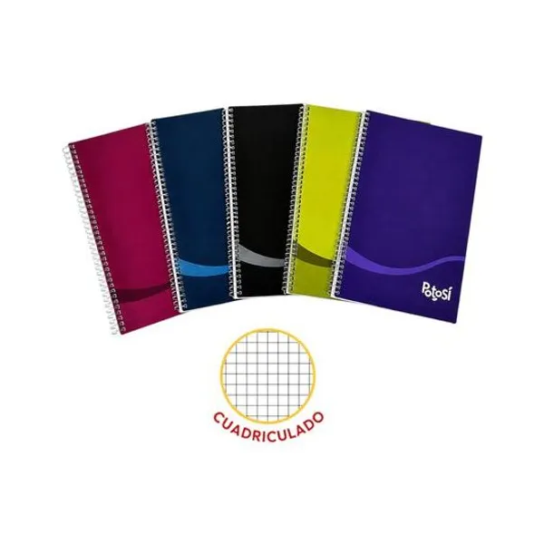 Cuaderno 16x21 cm cuadriculado 42 hojas tapa flexible con espiral x1 potosi