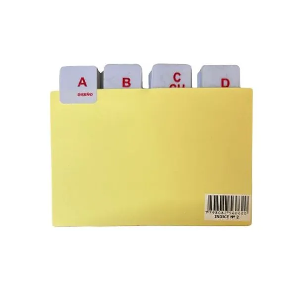 Índice para fichas n.° 2 diseño con orejas plasticas