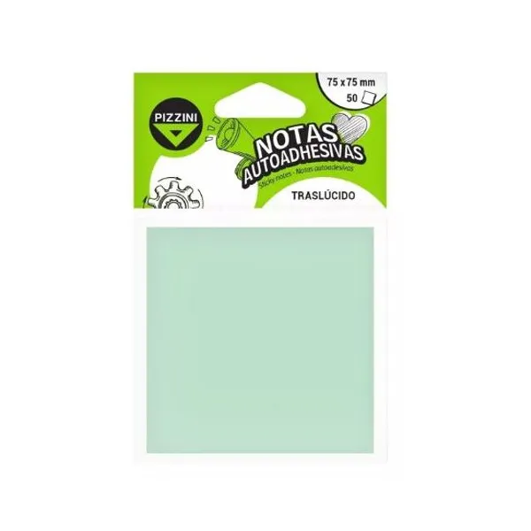 Notas adhesivas Pizzini translucidas 75 x75 mmx 50 hs.verde