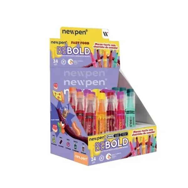 Resaltadores perfumados newpen fast food surtido display x24 unid.