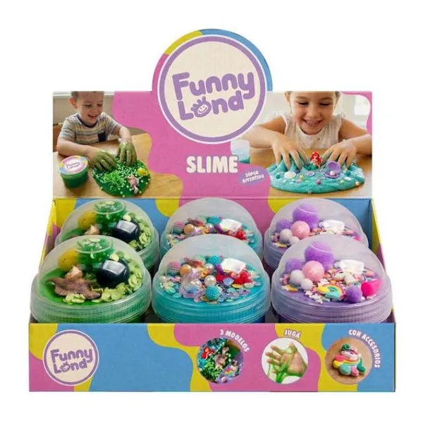 Slime con accesorios en display