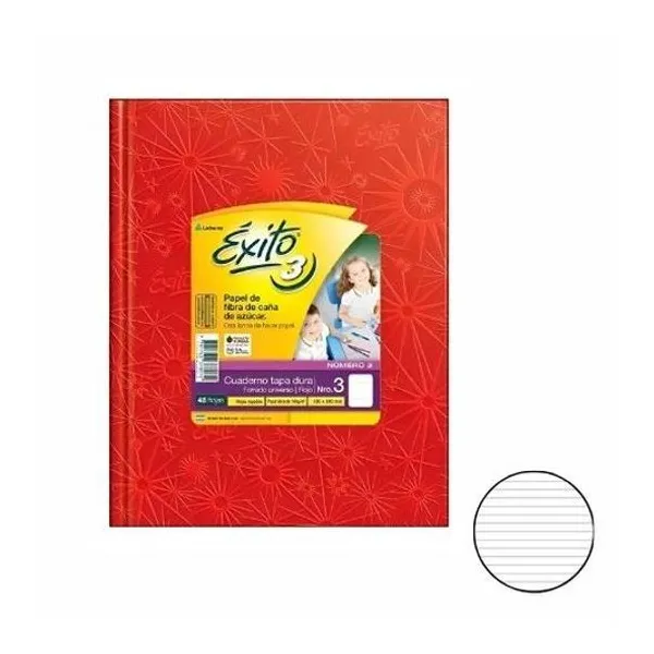 Cuaderno 19x24 rayado t/d universo rojo 48h Éxito