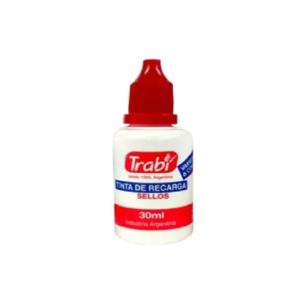Tinta trabi para sellos de goma 30 cc.rojo