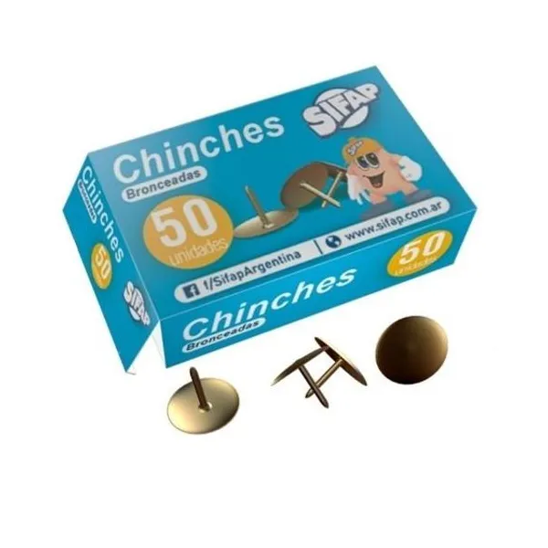 Chinches bronce caja x50 unidades Sifap