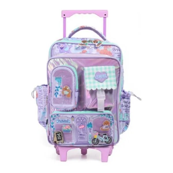 Mochila carro 17" my house poodle crew purple