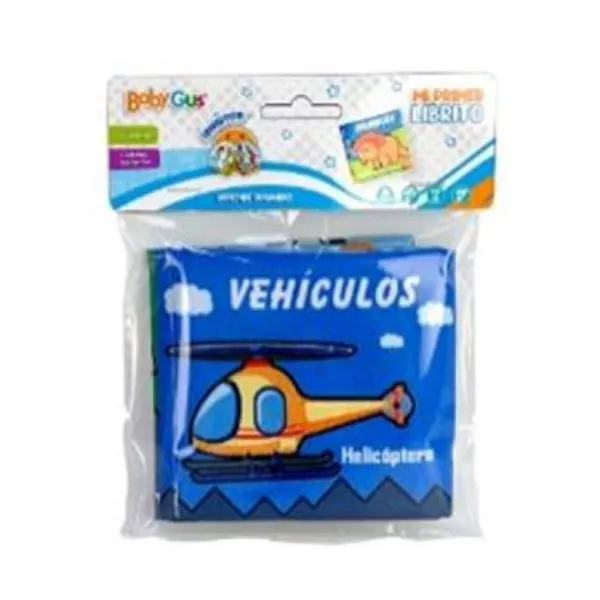 Librito didáctico de tela para bebés vehiculos 17 x14 x2 cm