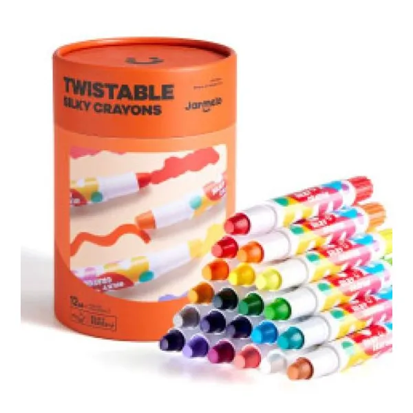 Jarmelo - pack x24 crayones sedosos lavables bebé reno colores surtidos