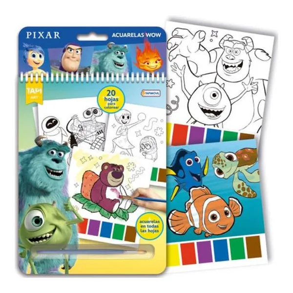 Acuarelas wow! pixar libro para pintar con acuarelas magicas