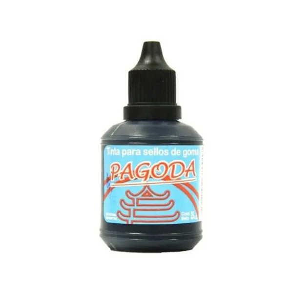 Tinta pagoda para sellos de goma x60 cc.negro