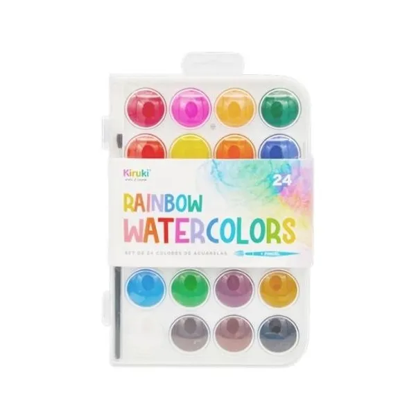 Acuarelas kiruki estuche x24 colores con pincel