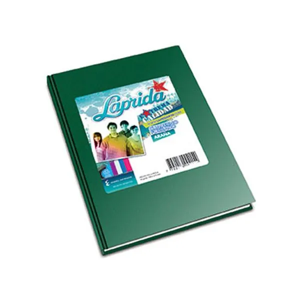 Cuaderno tapa dura Laprida forr.x 98 hs.ray. verde