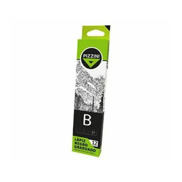 Lápiz grafito negro triangular b caja x12 unidades Pizzini - lmlgbx12