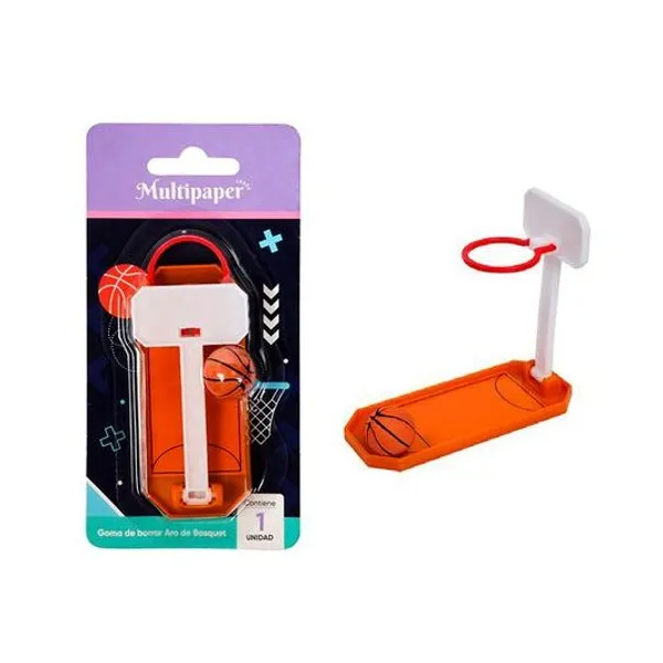 Goma de borrar con arco de básquet blister 7.5x15 cm multipaper - go