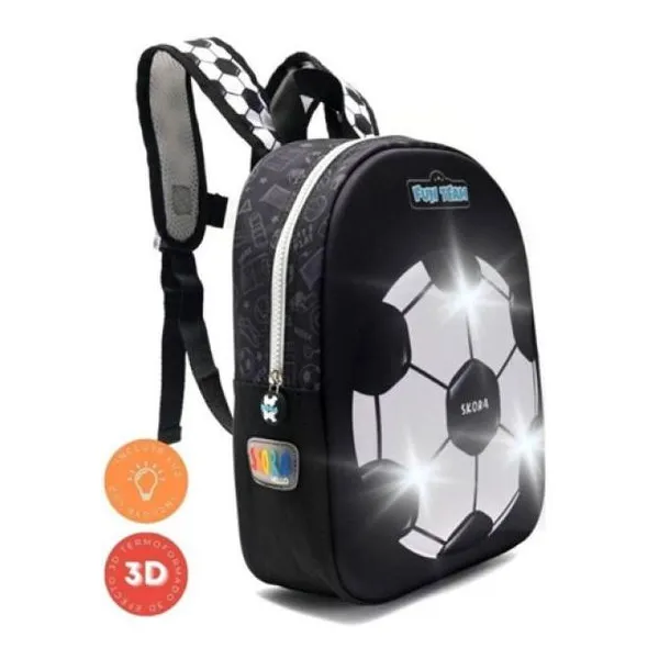 Mochila con luz petit termoformada fútbol 22 x30 x10 - 12