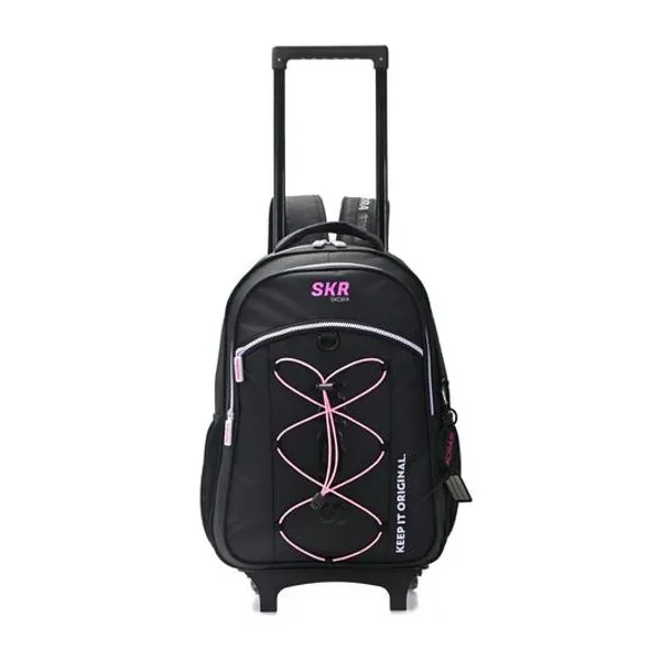 Mochila 18" con carro cromatica negra Skora