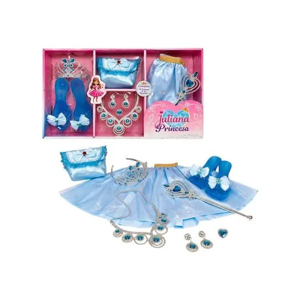 Set de accesorios princesa fantasia 10 piezas en caja 51x29x6 cm Juliana - sisjul128