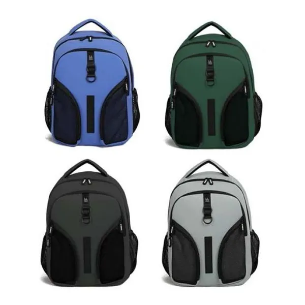 Mochila espalda neoprene 17" blue, gray, black y green