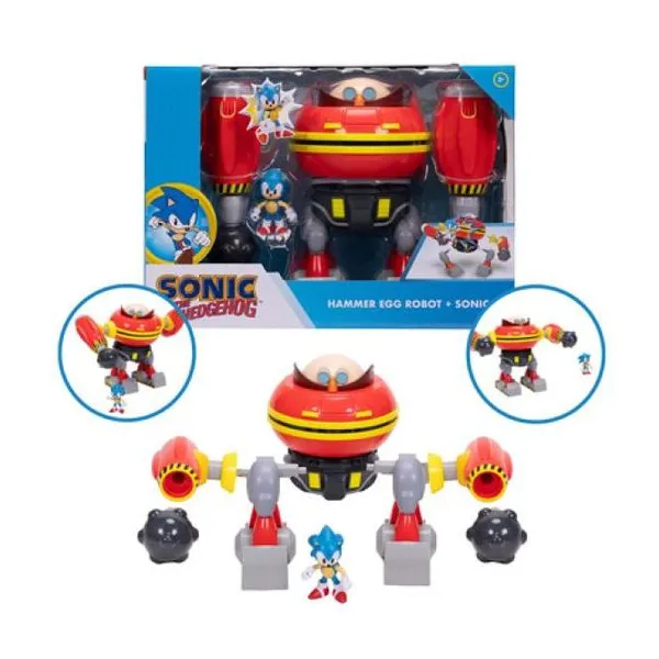 Playset hammer egg robot + sonic. playset de soni