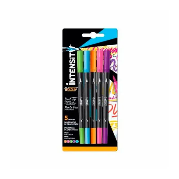 Microfibra intensity doble punta 0.7/3.7 mm x5 BIC