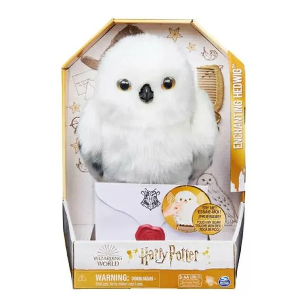 Wizarding world - muñeco interactivo hedwig con accesorios sonido y mov