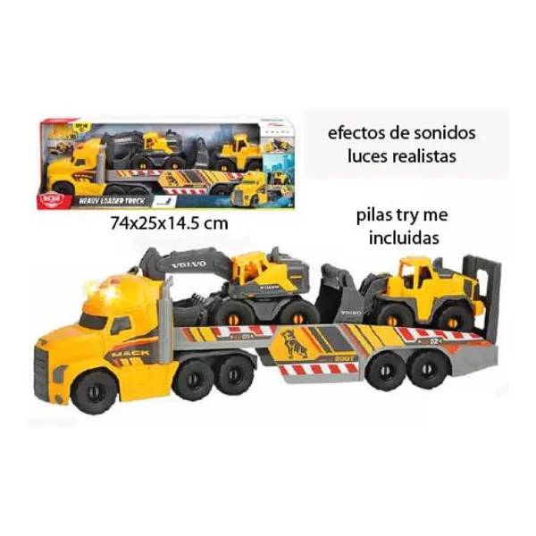 Dickie toys volvo mack heavy loader truck