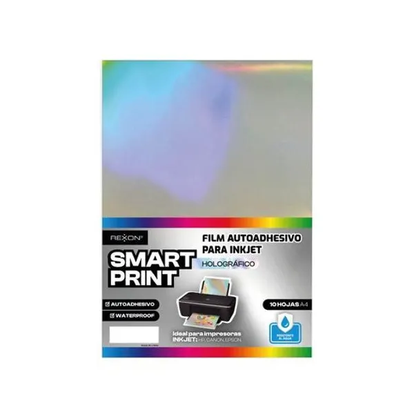 Film autoadhesivo para inkjet a4 holografico x10 hojas rexon