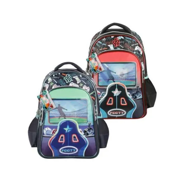 Mochila 18" espalda pro gamer con bolígrafo x1 colores surtidos footy