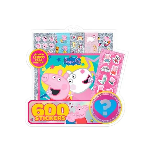 Libro para pintar con 600 stickers Peppa Pig en blister 27x26 cm