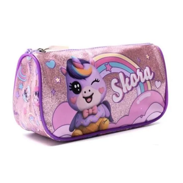 Cartuchera triangular teen kawaii unicornio helado 20 x10 x6.5 cm
