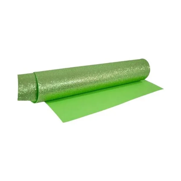 Goma eva super glitter 1.5 mm 40x60 cm verde manzana x10 asb