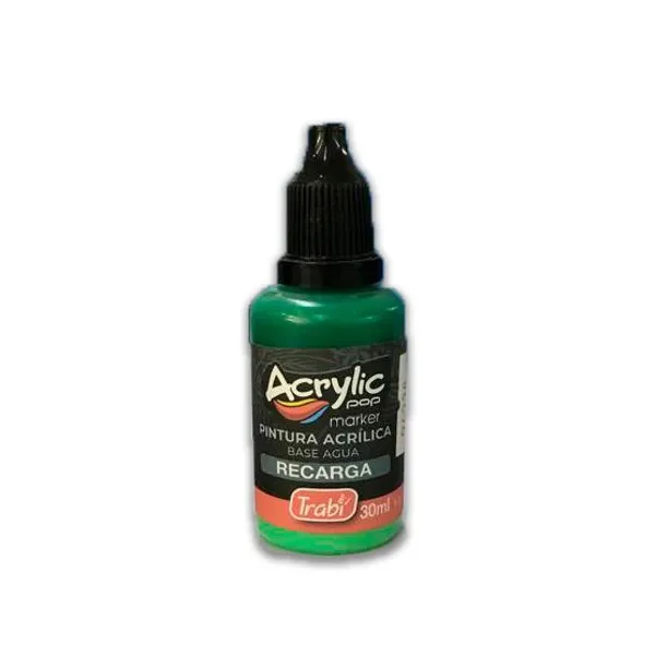 Tinta trabi para marcador acrylic pop al agua 30 mlverde