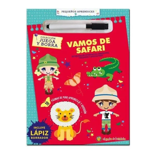 Vamos al safari juega y borra - imprenta mayúscula