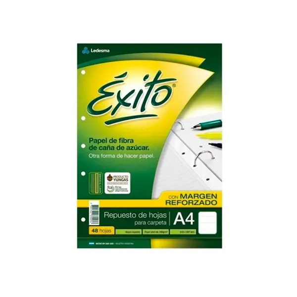 Repuesto Éxito tamaño a4 x48 hs.raya