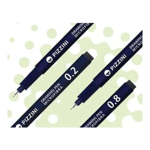 Microfibra drawing 0.7 mm negro caja x12 Pizzini -